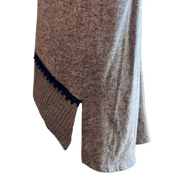 Maurices Drape Front Cardigan - Size Large, Gray/Black - Picture 4 of 7